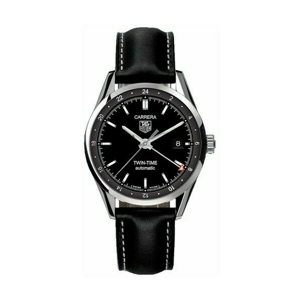 TAG HEUER CARRERA  BLACK AUTO MENS LUXURY BLACK GMT WATCH SERVICED