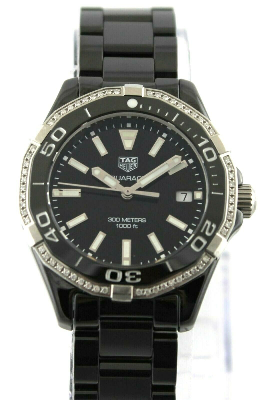 TAG HEUER AQUARACER DIAMOND BEZEL BLACK CERAMIC LADIES MINT  display picture 1