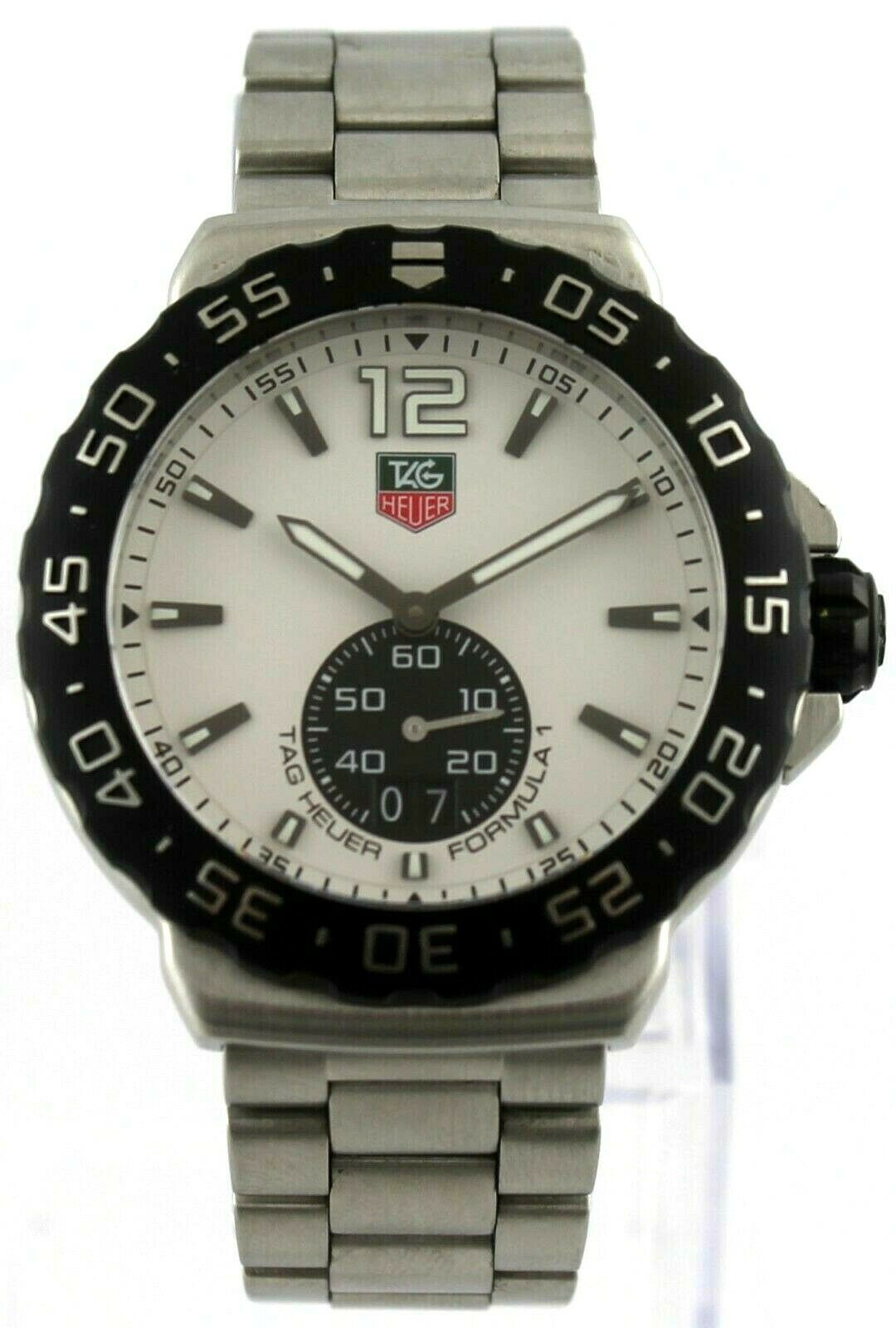 TAG HEUER MENS FORMULA 1 .BA0858 SWISS QUARTZ WHITE SPORTS STEEL WATCH