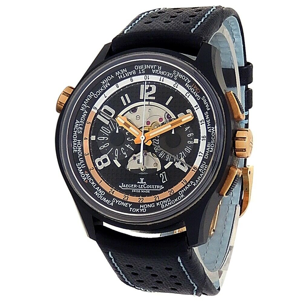 Jaeger-LeCoultre Amvox5 Ceramic Rose Gold Leather Black Men's Watch Q193L471