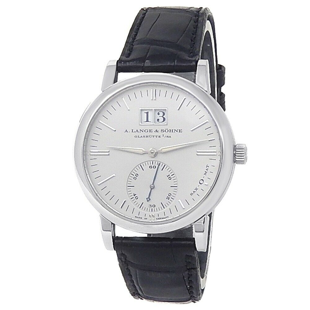 A.Lange  Sohne Langematik Platinum Leather Automatic Silver Men's Watch 308.025