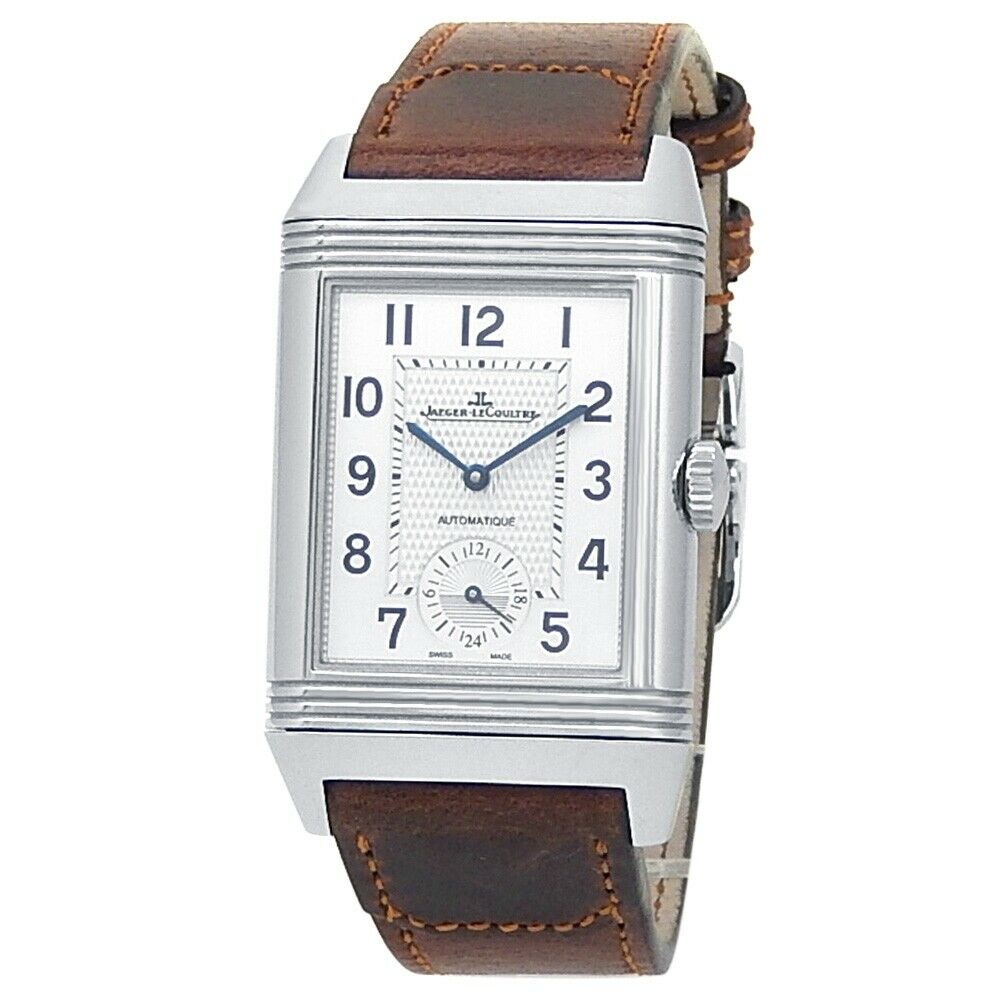 Jaeger-LeCoultre Reverso Stainless Steel Leather Silver Men's Watch