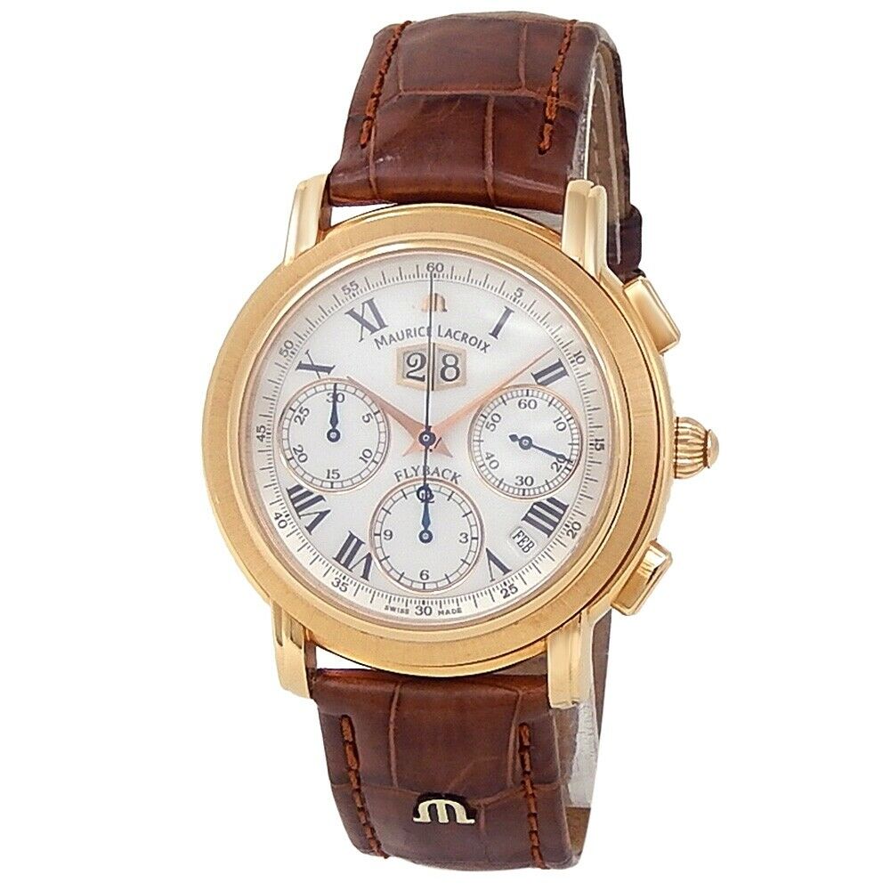 Maurice Lacroix Masterpiece Rose Gold Auto Silver Men's Watch MP6108-PG101-19E
