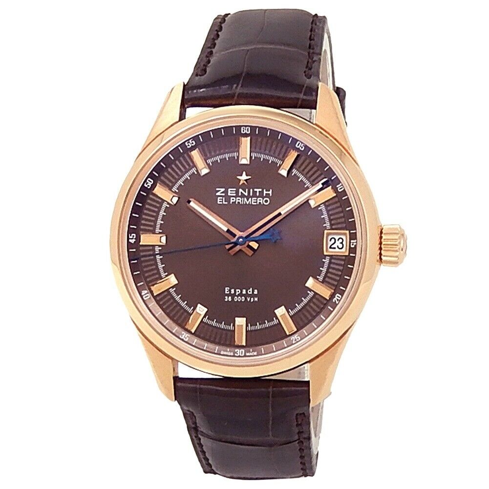Zenith El Primero Espada 18k Rose Gold Brown Men's Watch