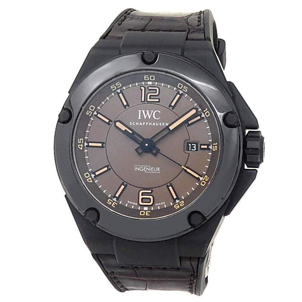 IWC Ingenieur AMG Black Ceramic Leather Rubber Auto Brown Men's Watch