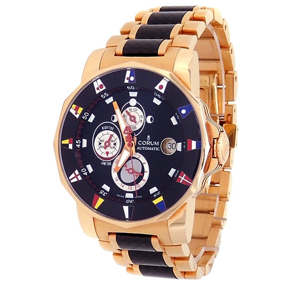 Corum Admiral's Cup 18k Rose Gold Automatic Black Men's Watch