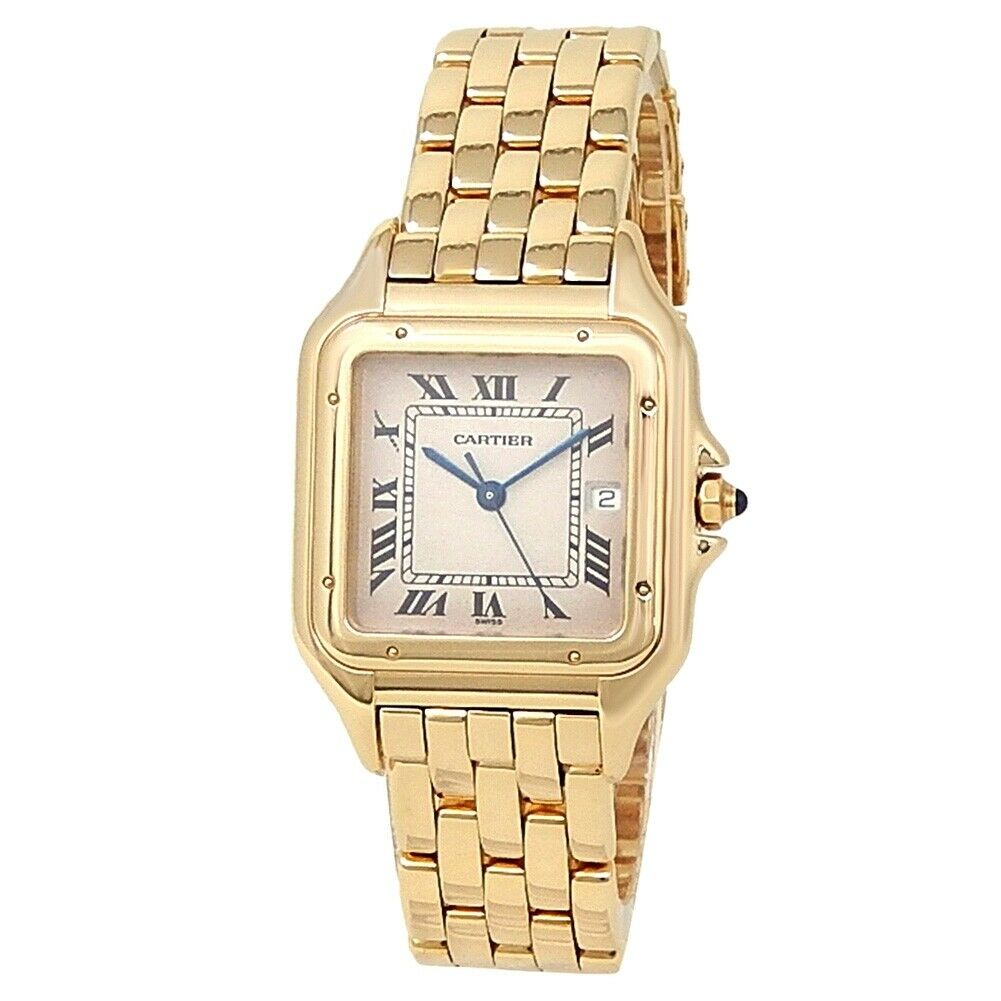 Cartier Panthere 18k Yellow Gold Quartz White Ladies Watch