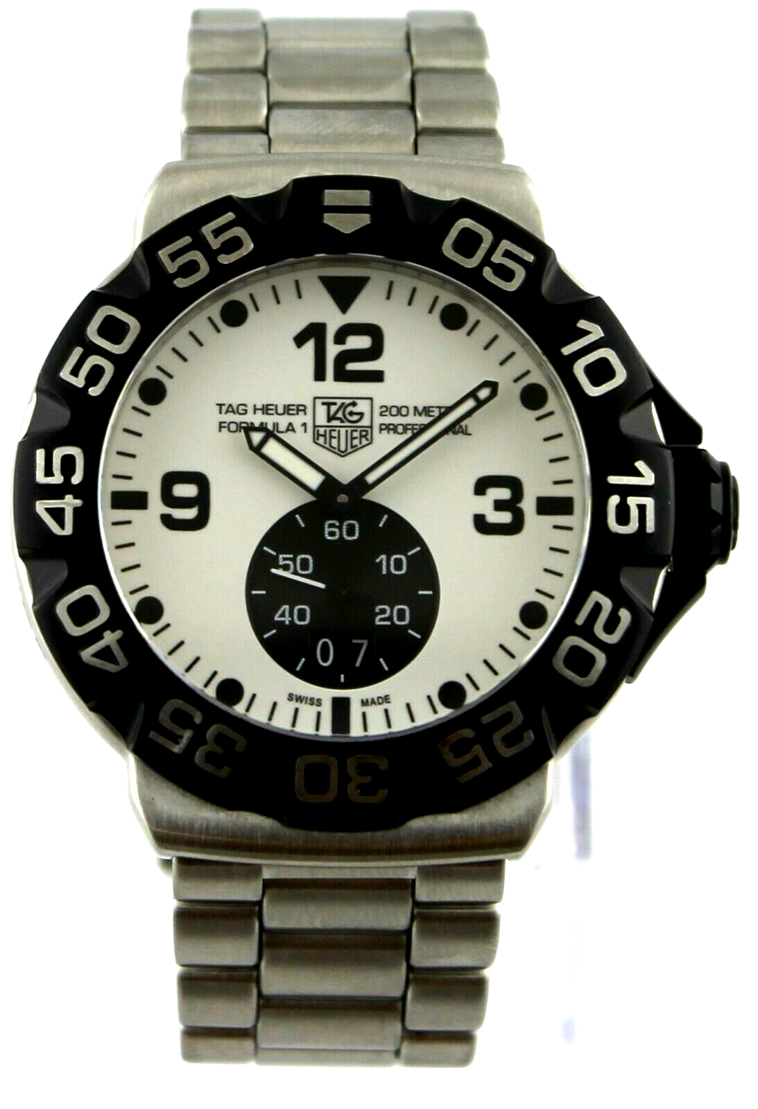 TAG Heuer Men's  Formula 1 Grande Date White Dial Steel Watch
