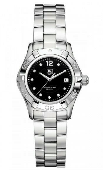 TAG HEUER WAF LADIES AQUARACER BLACK DIAMOND LUXURY SWISS WATCH