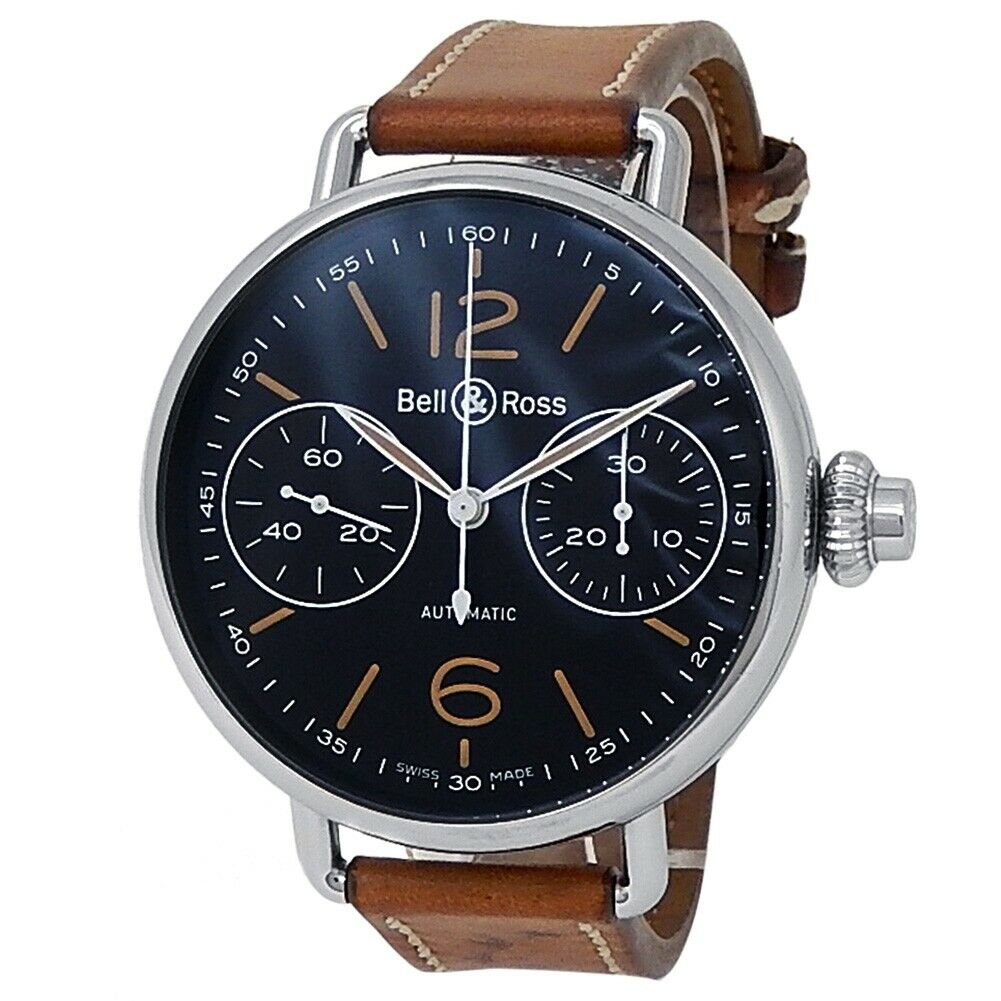 Bell & Ross WW1 Monopusher Stainless Steel Auto Black Men's Watch BRWW1-MP01-S