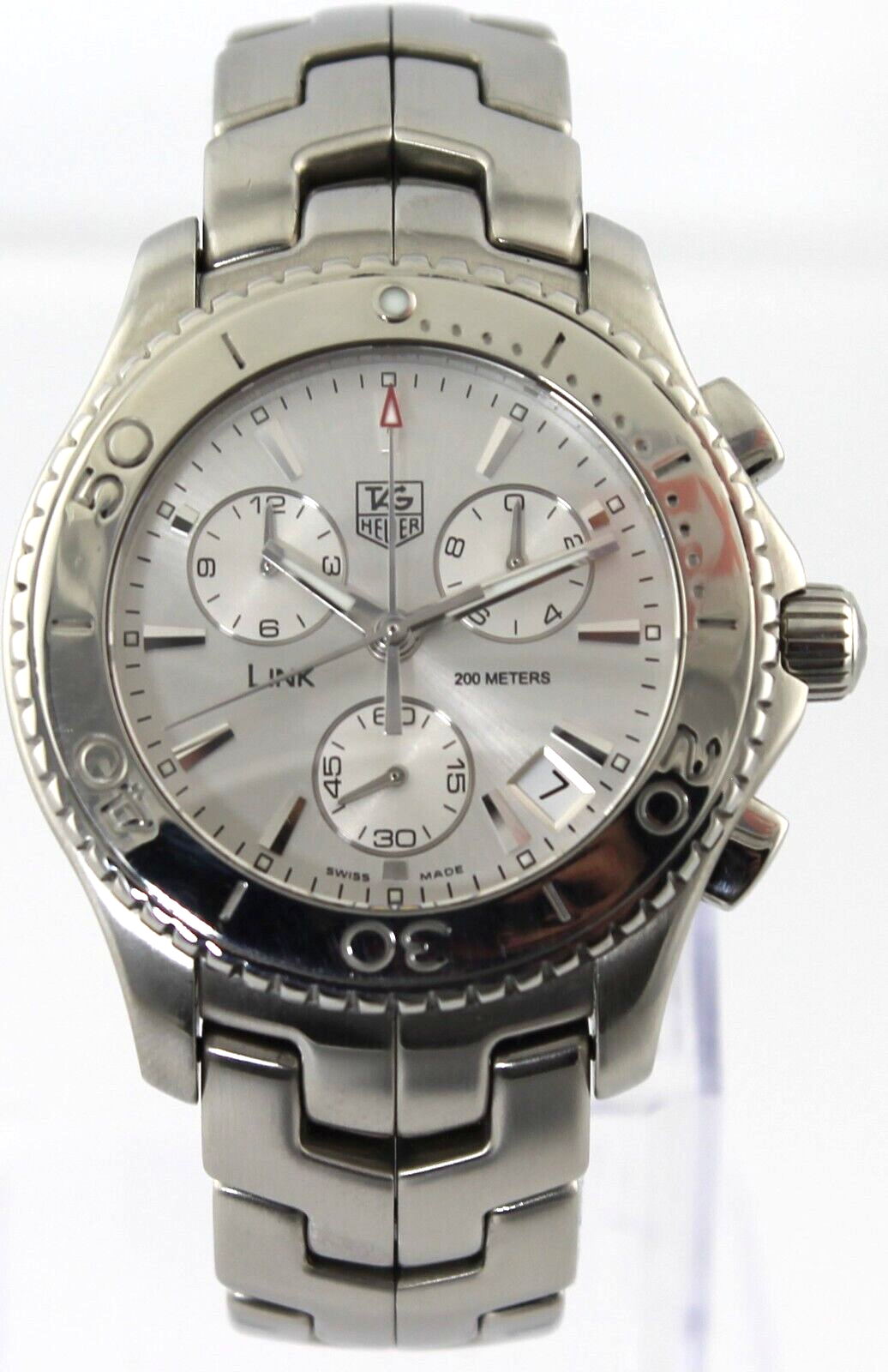 TAG HEUER LINK CHRONOGRAPH  QUARTZ SILVER STEEL 200M MEN'S WATCH