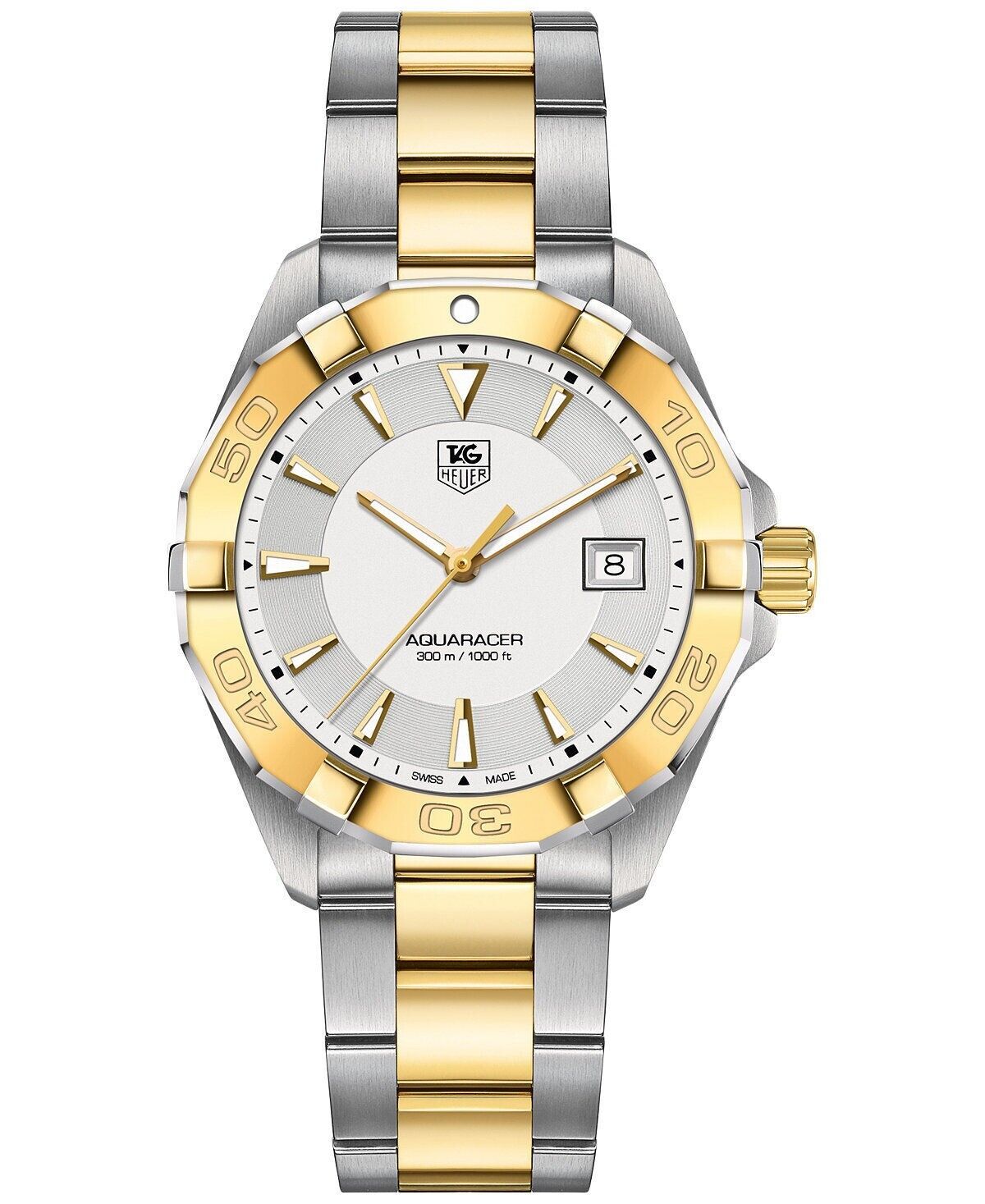 TAG HEUER AQUARACER WAY1120.BB0930 SWISS QUARTZ 18K TWO TONE MENS LUXURY WATCH