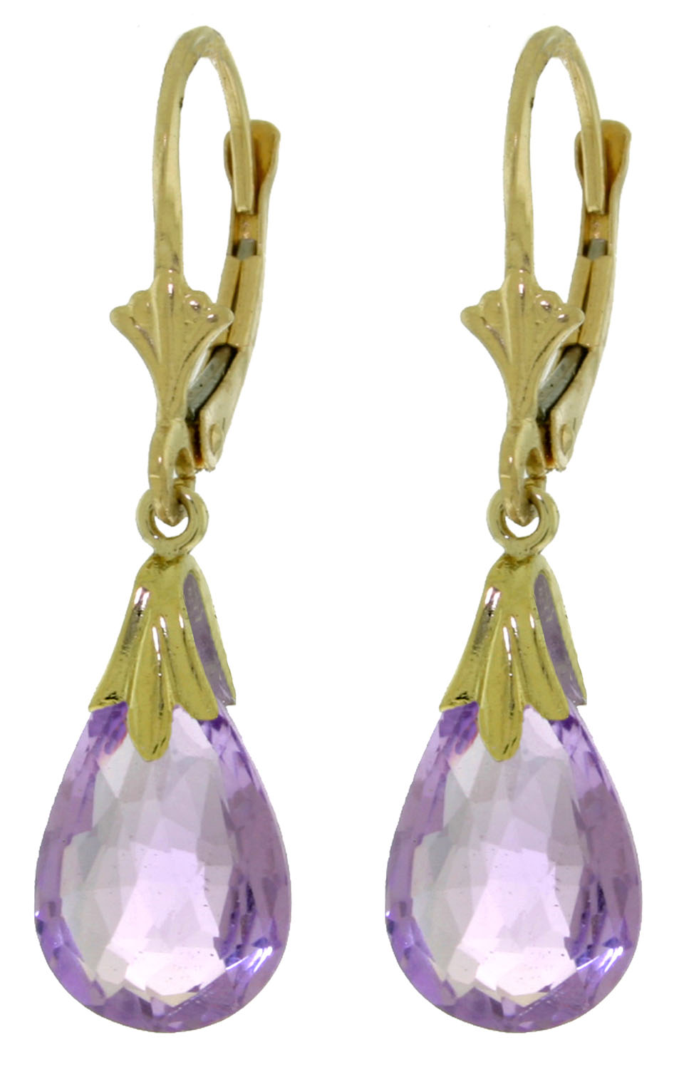 6 CTW 14K Solid Gold Sanctuary Amethyst Earrings