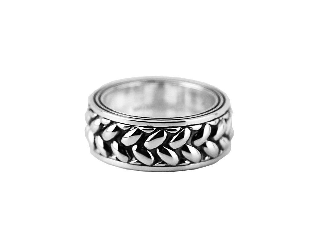MONTBLANC vs YURMAN ST. SILVER "GRAINS DE RIZ"  RING SIZE 9.25 NEW NO BOX ITALY