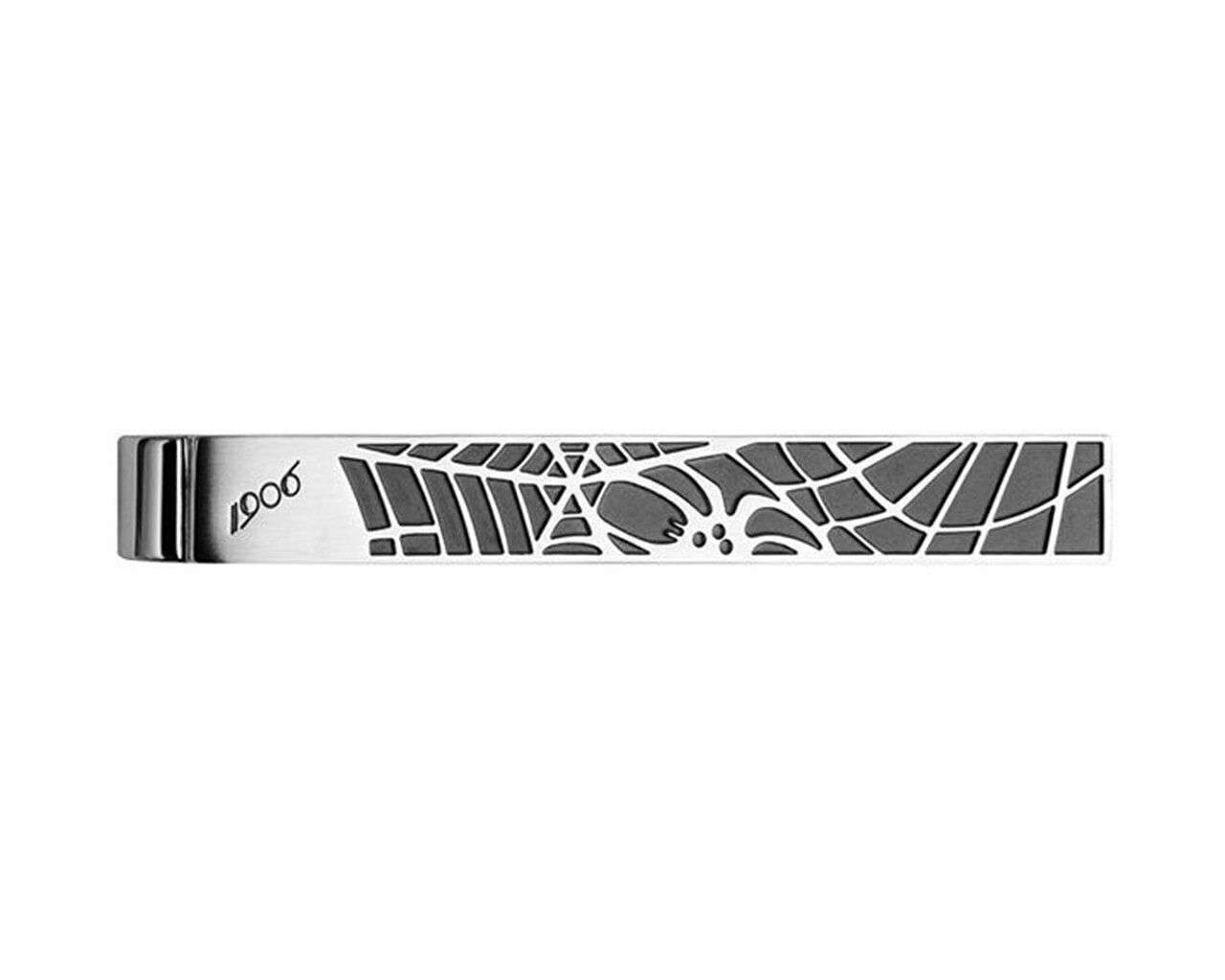 MONTBLANC BLACK SPIDER WEB TIE BAR CLIP STAINLESS STEEL 114710 BRAND NEW NO BOX