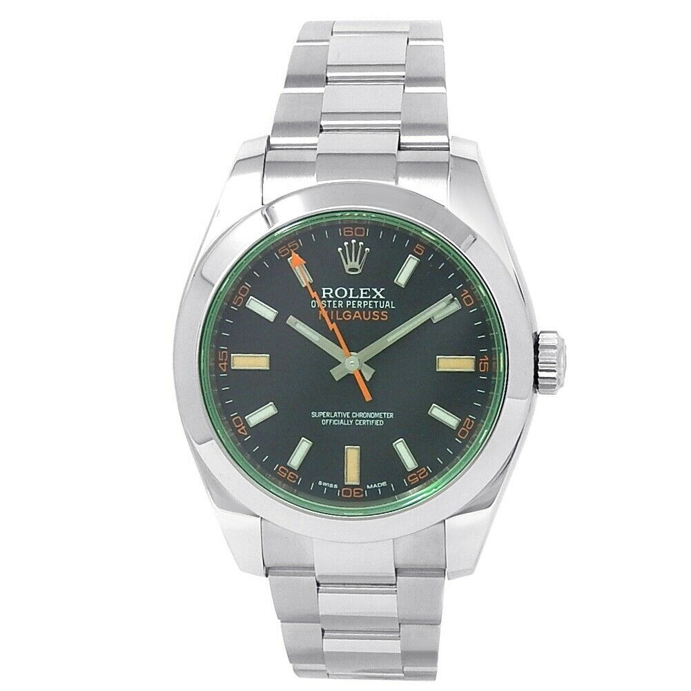 Rolex Milgauss Stainless Steel Oyster Automatic Green Men's Watch 116400GV