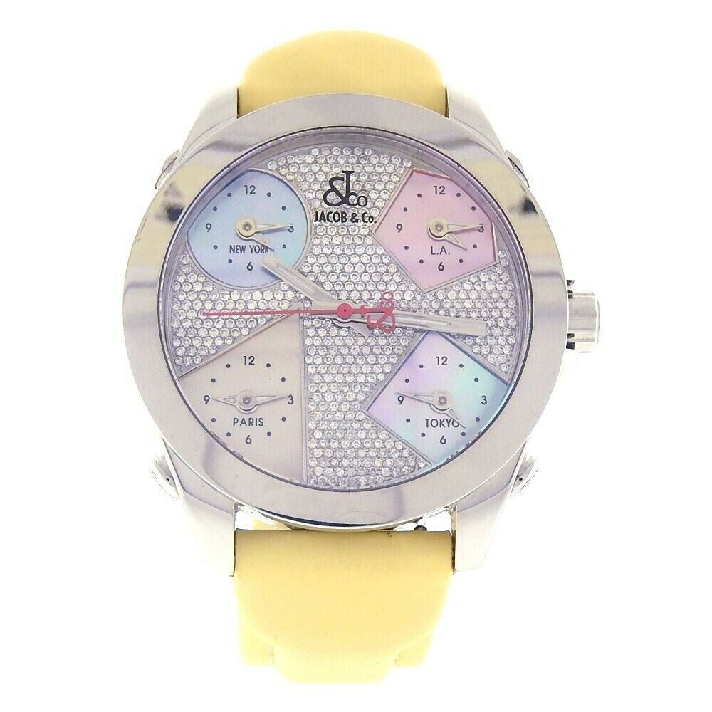 Jacob & Co Five Time Zone Stainless Steel Swiss Quartz Unisex Watch JCM44