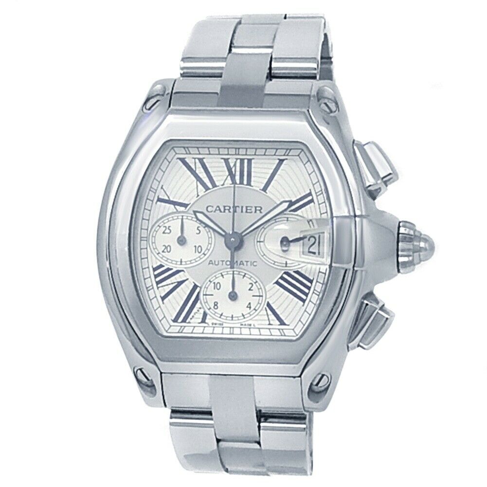 Cartier Roadster XL Stainless Steel Automatic Silver Men's Watch W62019X6
