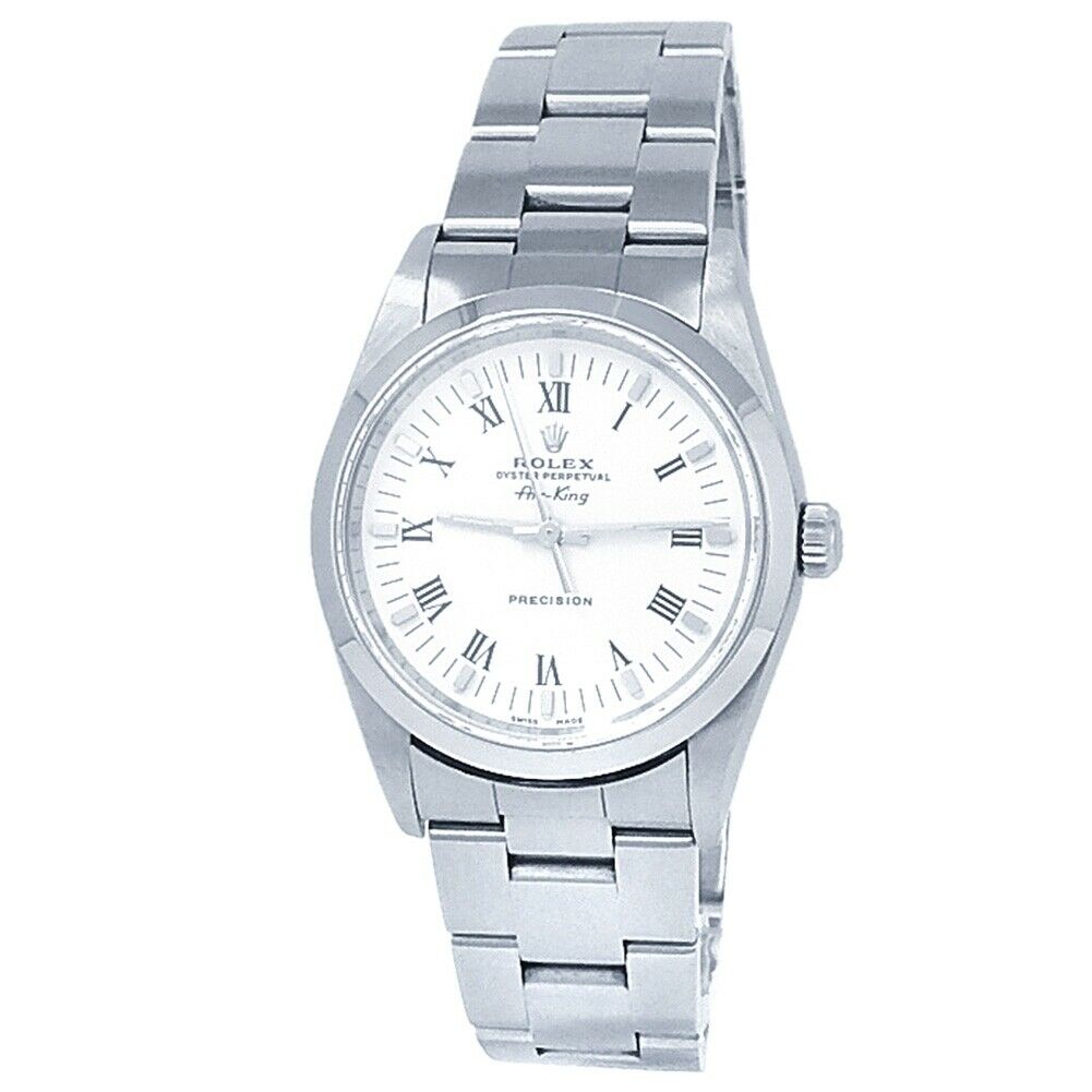 Rolex Air-King Stainless Steel Oyster Automatic White Men's Watch
