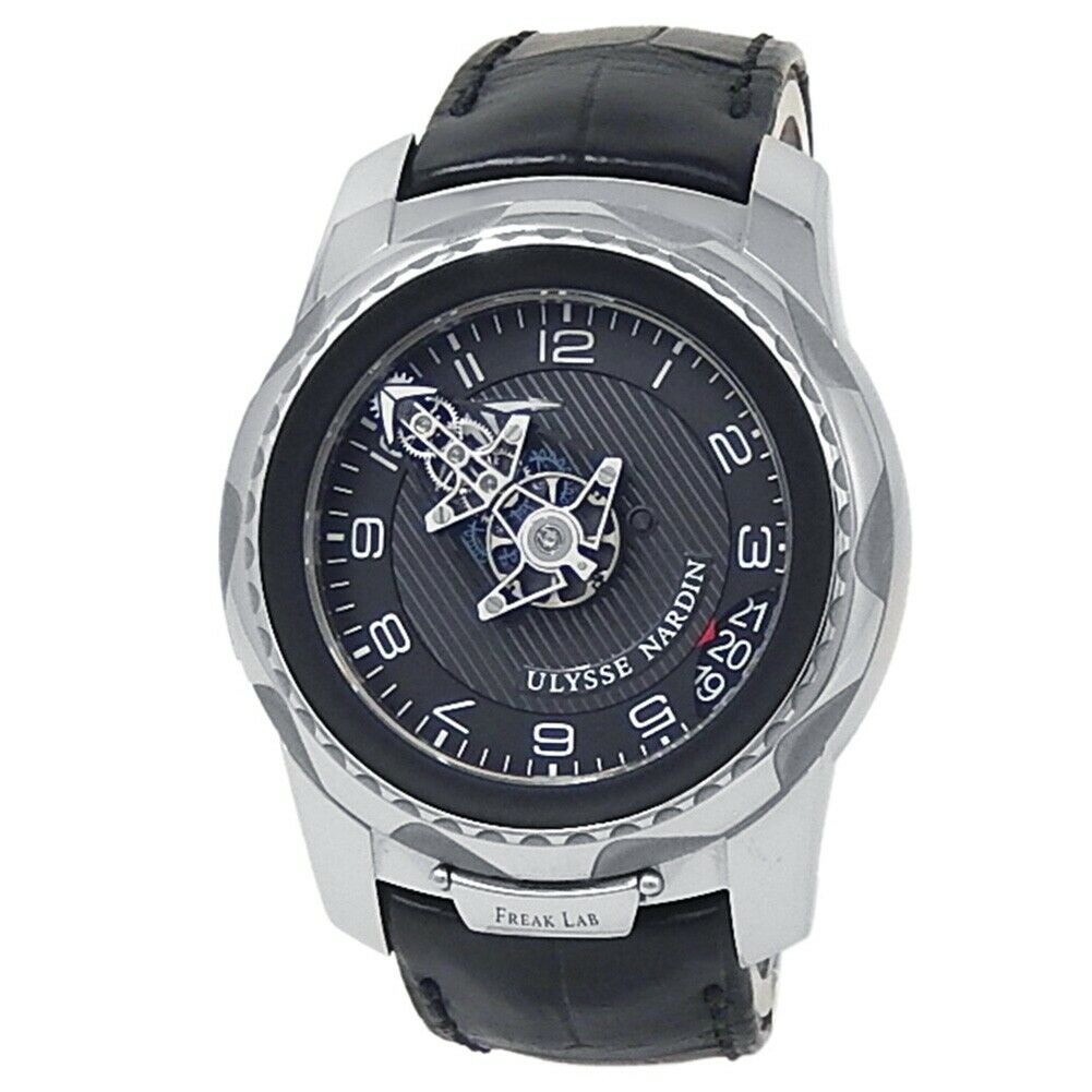 Ulysse Nardin FreakLab 18k White Gold Leather Manual Black Men's Watch 2100-138