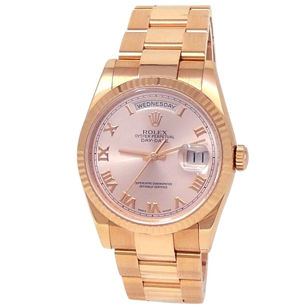 Rolex Day-Date 18k Rose Gold Oyster Automatic Pink Men's Watch