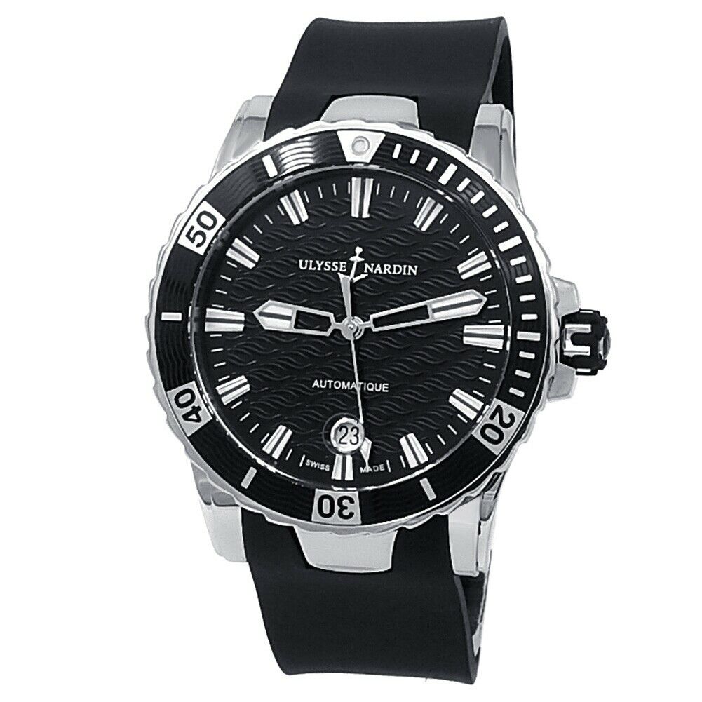 Ulysse Nardin Lady Diver Stainless Steel Black Wave Ladies Watch 8153-180-3/02