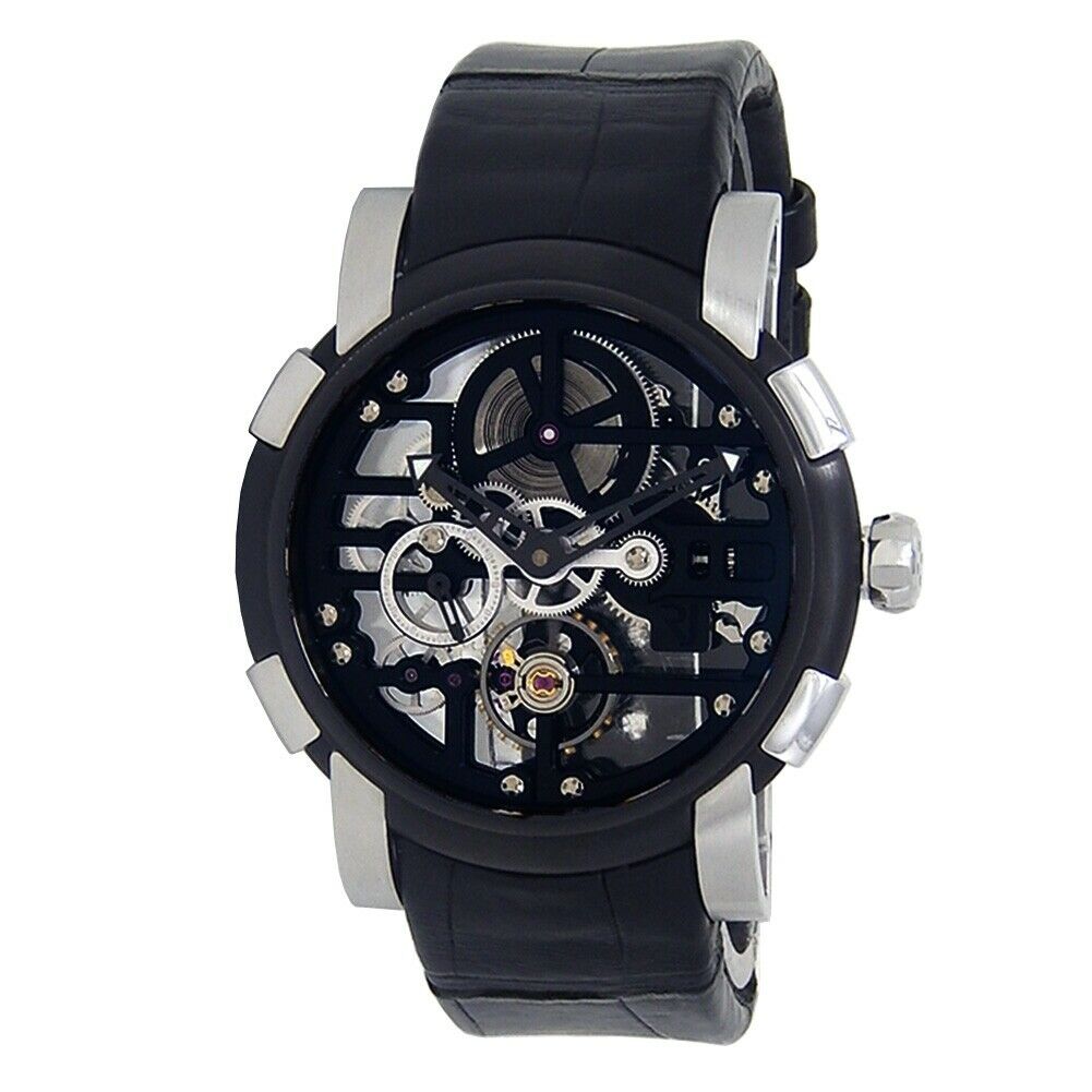 Romain Jerome Skylab Stainless Steel Black Skeleton Men's Watch