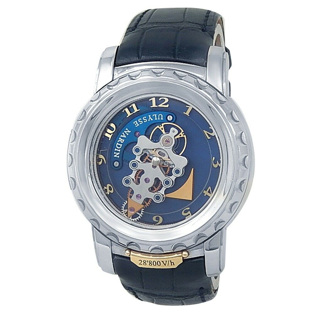 Ulysse Nardin Freak 18k White Gold Blue Leather Manual Blue Men's Watch 020-88
