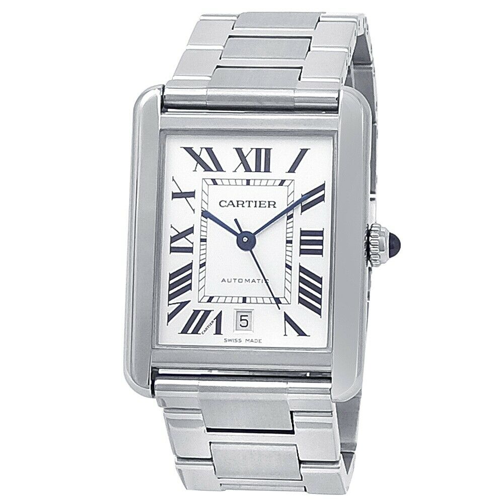 Cartier Tank Solo XL Stainless Steel Automatic Silver Men's Watch W5200028