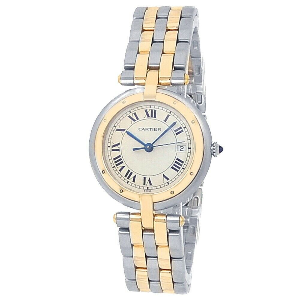 Cartier Panthere 18k Yellow Gold Stainless Steel White Ladies Watch