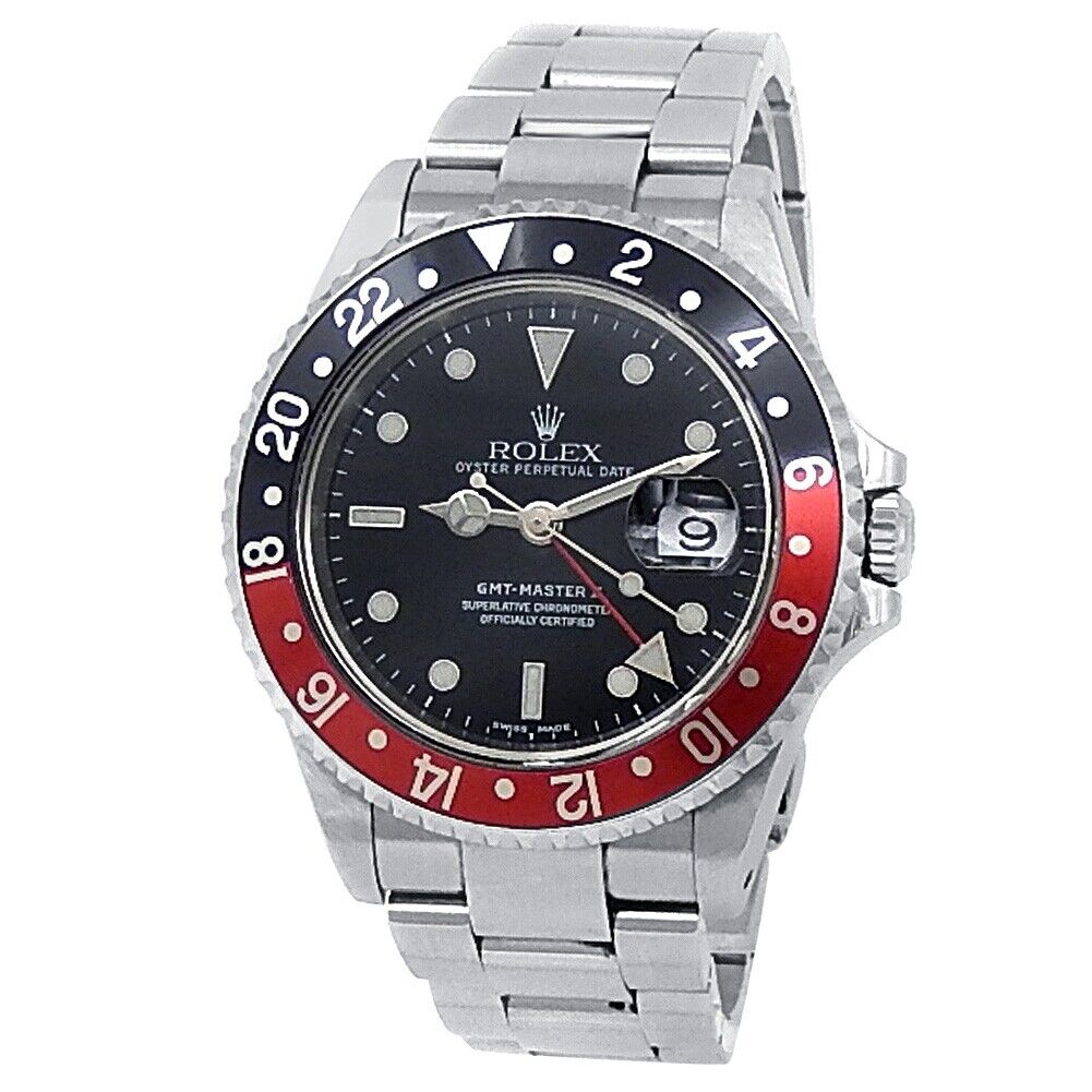 Rolex GMT-Master II Coke Stainless Steel Oyster Auto Black Men's Watch 16710