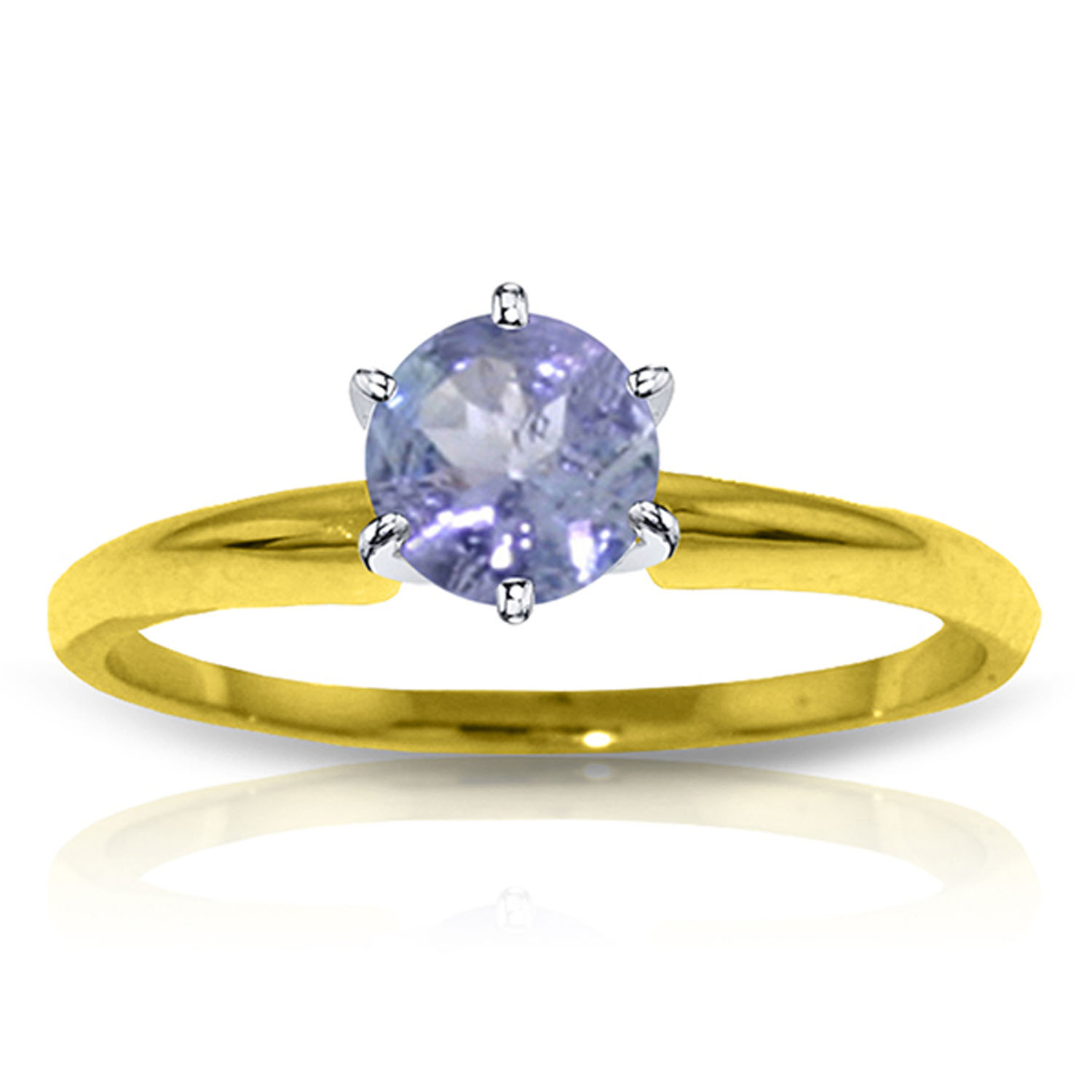 0.65 CTW 14K Solid Gold Solitaire Ring Natural Tanzanite