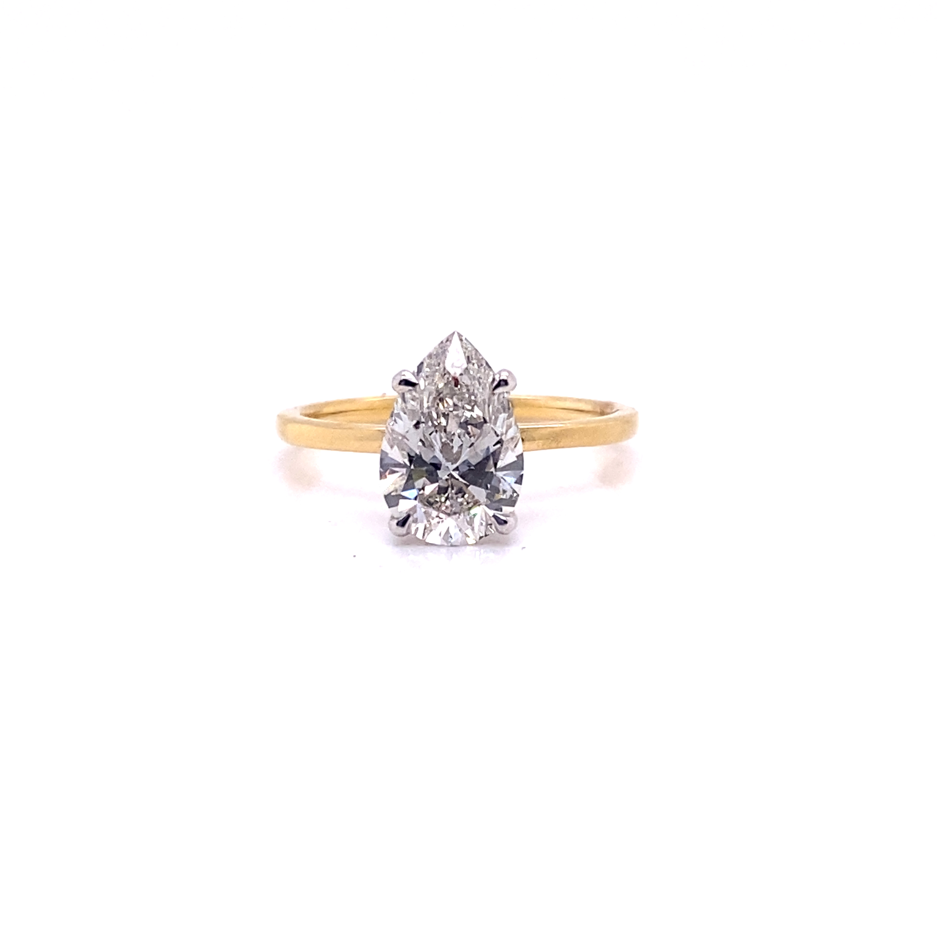 True 4 Carat Pear Shaped Lab Grown Diamond Engagement Ring Halo  IGI Certified
