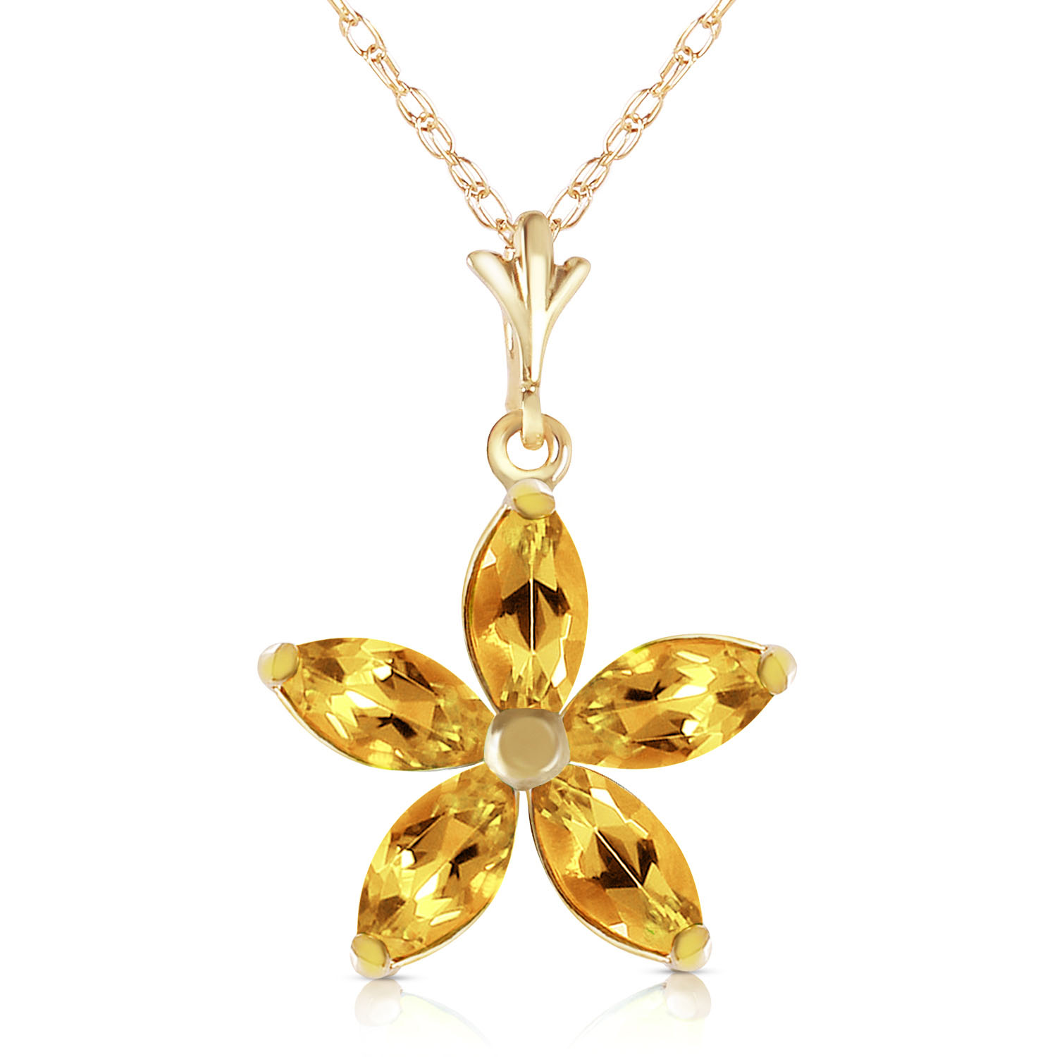 1.4 CTW 14K Solid Gold Madame Citrine Necklace