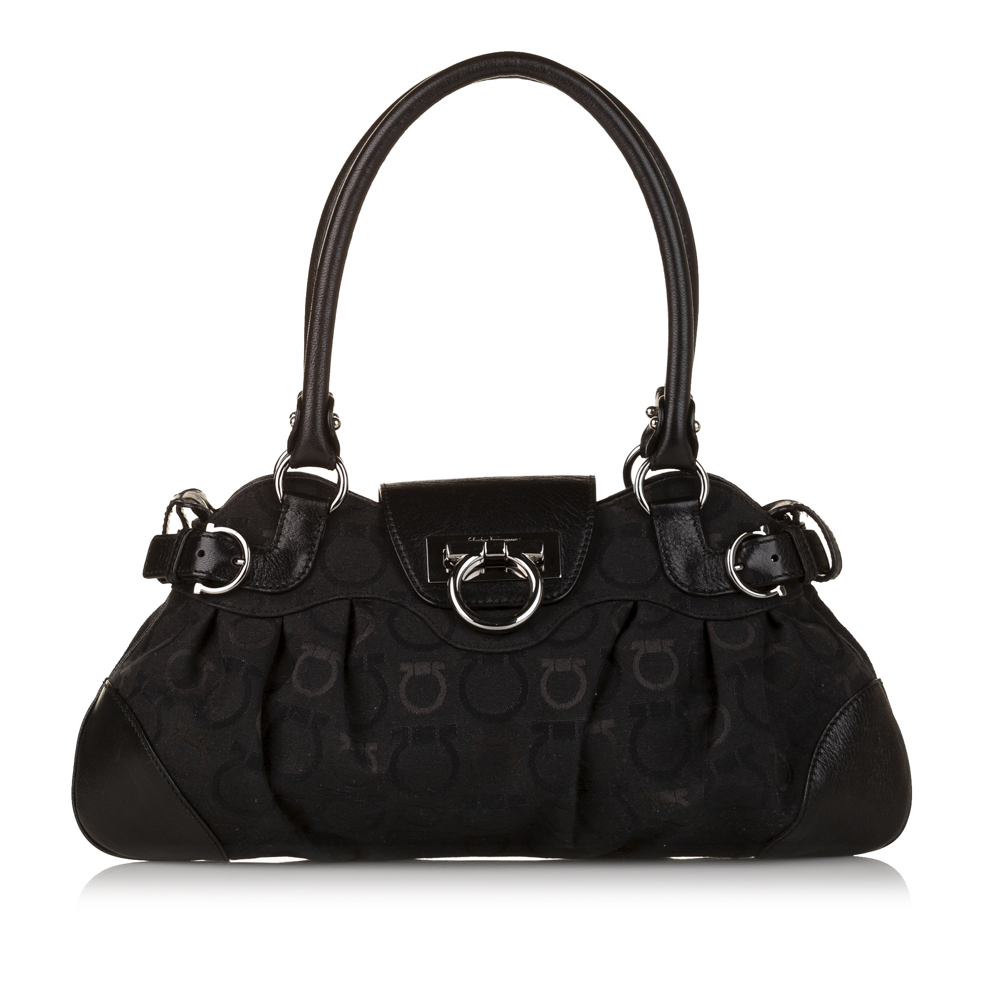Ferragamo Gancini Marisa Canvas Handbag