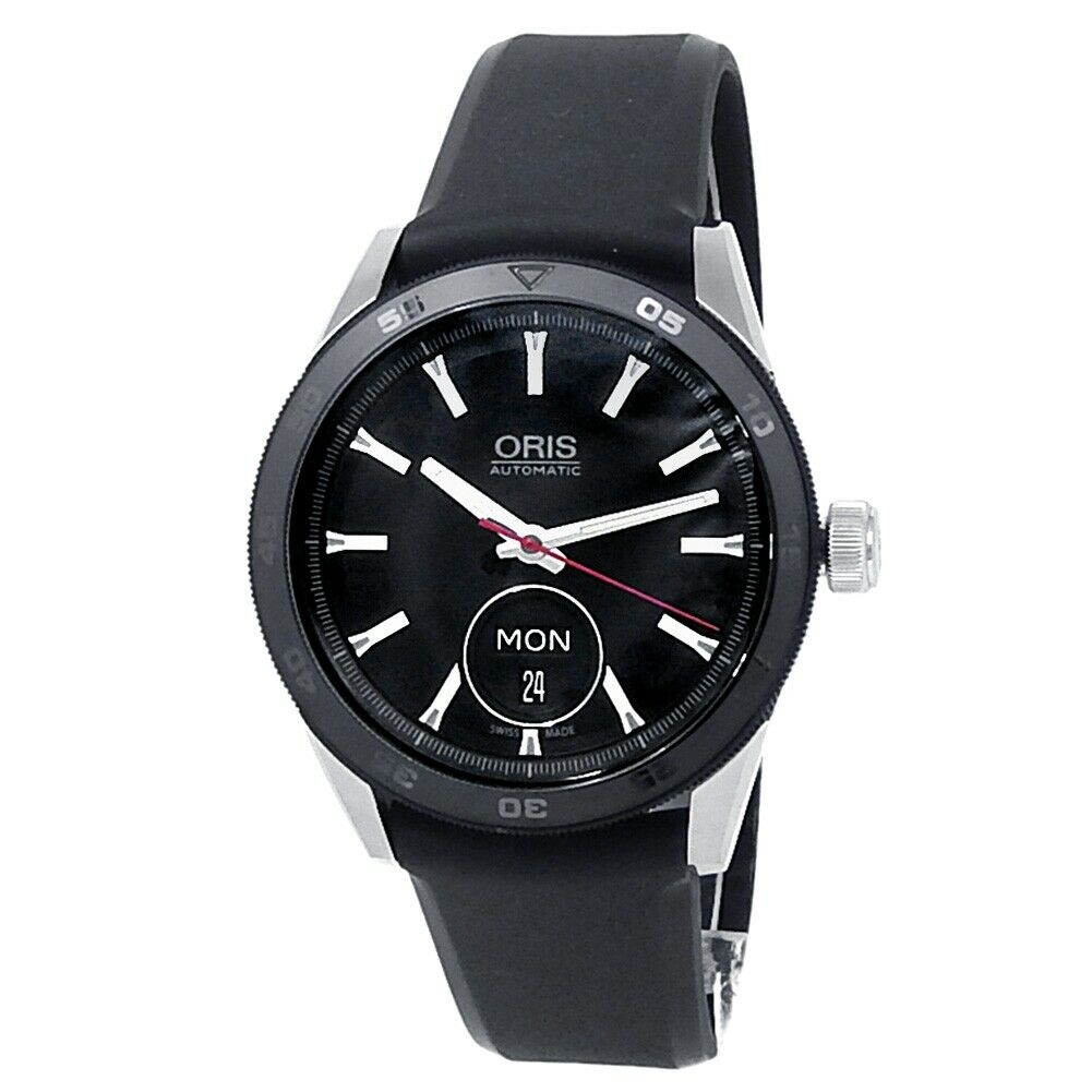 Oris Artix GT Day Date Stainless Steel Rubber Black Men's Watch 01 735 7662 4424