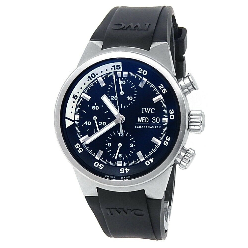 IWC Aquatimer Stainless Steel Black Rubber Automatic Black Men's Watch IW371933