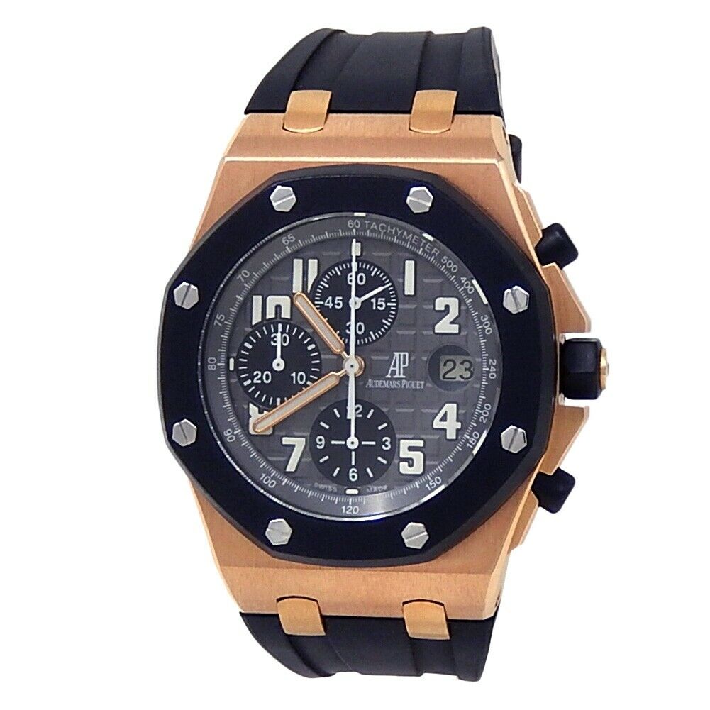 Audemars Piguet Royal Oak Rose Gold Auto Black Men's Watch
