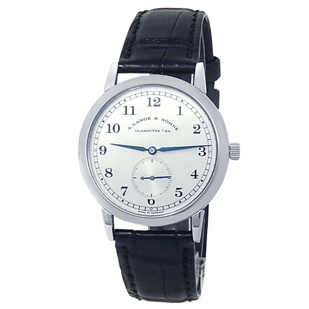 A.Lange  Sohne 1815 Platinum Black Leather Manual Silver Men's Watch