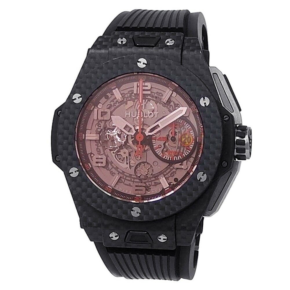 Hublot Big Bang Ferrari Carbon Fiber Rubber Skeleton Men's Watch 401.QX.0123.VR