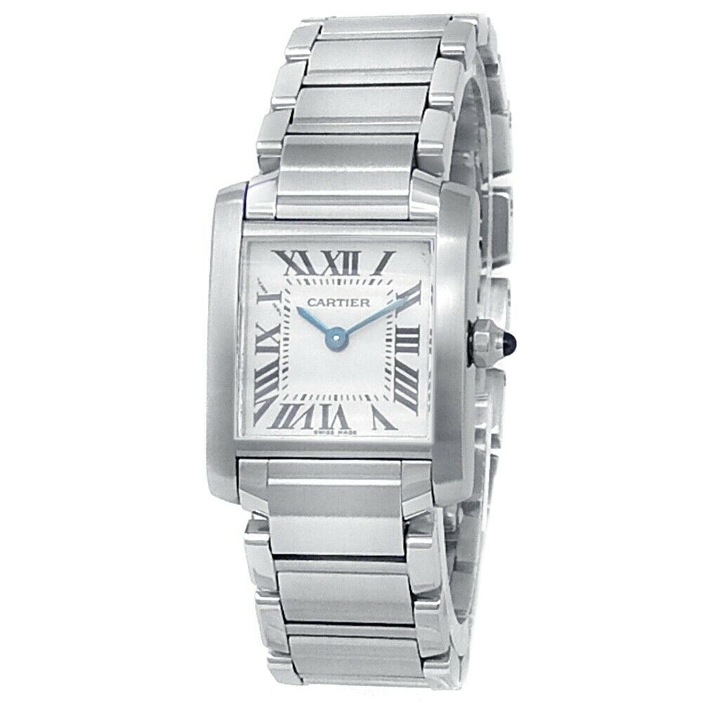 Cartier Tank Francaise Stainless Steel Quartz White Ladies Watch