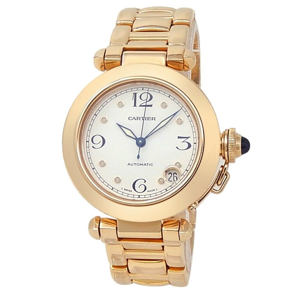 Cartier Pasha 18k Yellow Gold Automatic White Men's Watch