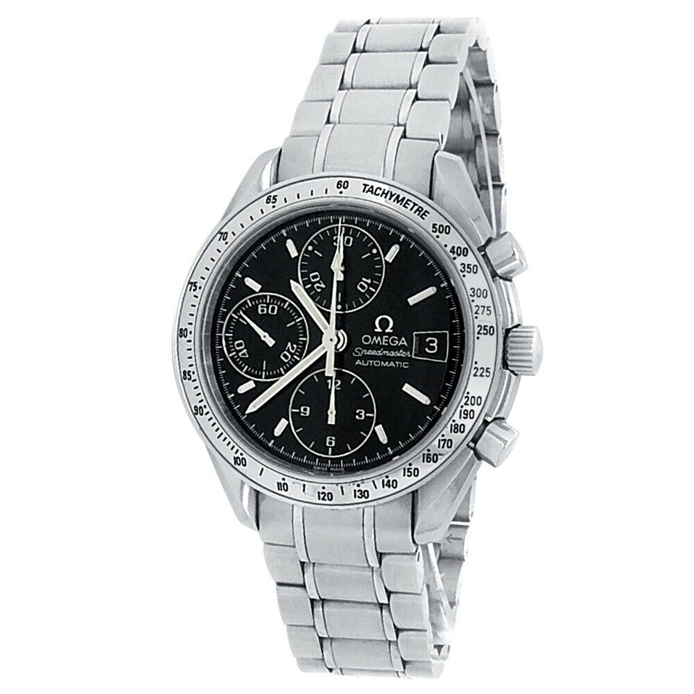 Omega Speedmaster Date Stainless Steel Automatic Black Men's Watch