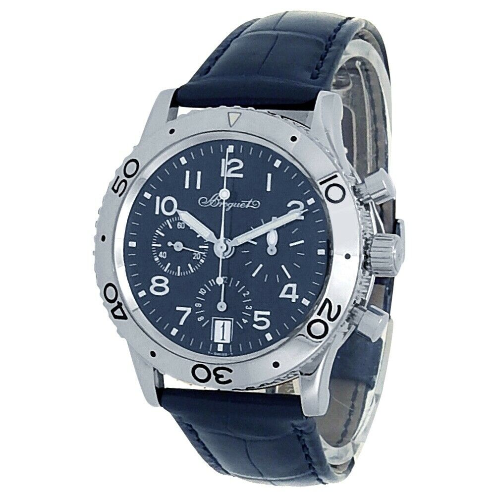Breguet Type XX Transatlantique 18k White Gold Blue Men's Watch