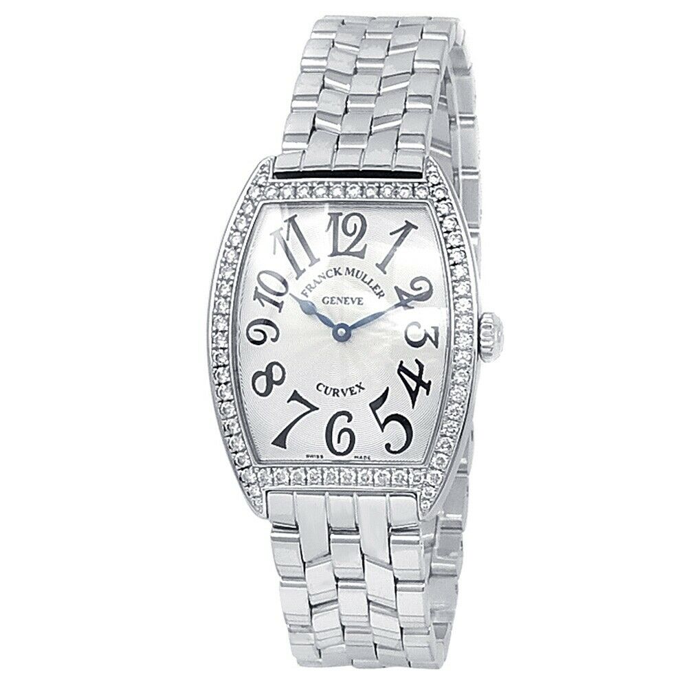 Franck Muller Curvex Stainless Steel Diamonds Silver Ladies Watch