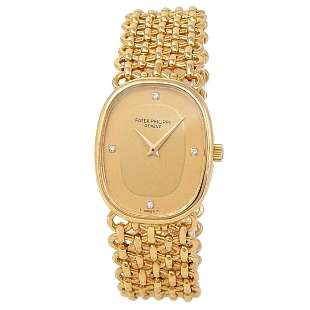 Patek Philippe Ellipse 18k Yellow Gold Manual Champagne Ladies Watch