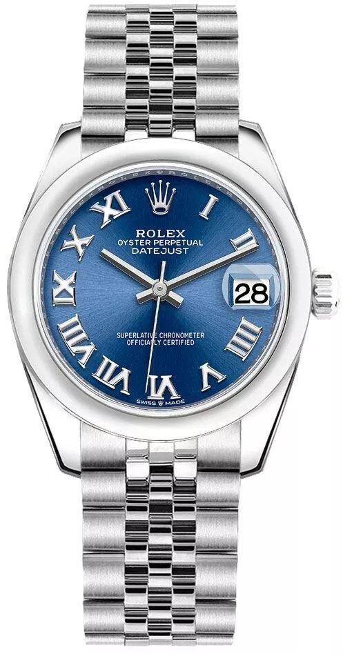 Rolex Datejust 31 Blue Roman Dial Self-Winding Automatic Date Ladies Watch