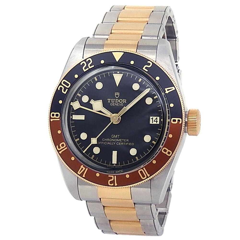 Tudor Black Bay GMT Root Beer 18k Gold Steel Auto Black Mens Watch M79833MN-0001