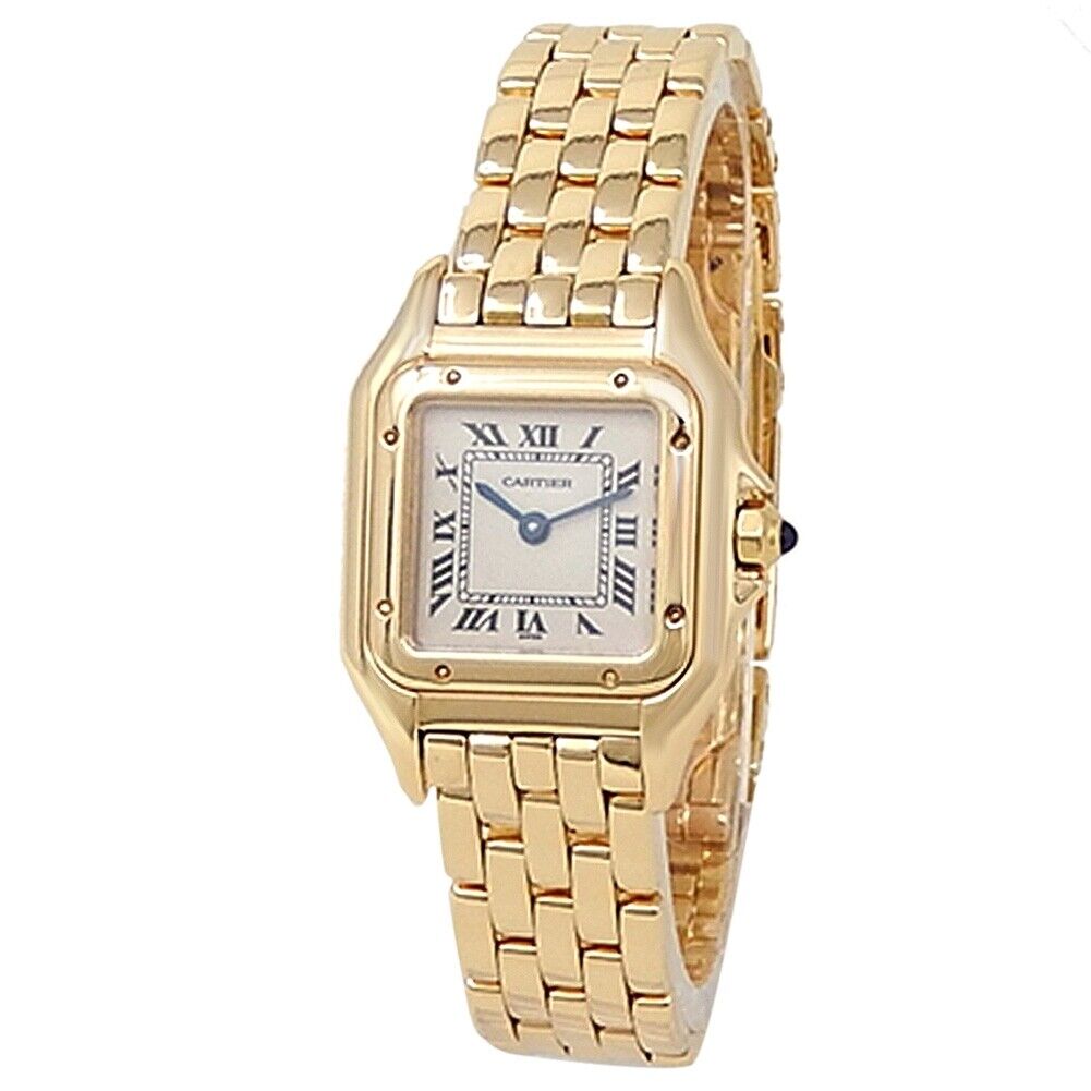 Cartier Panthere 18k Yellow Gold Quartz White Ladies Watch
