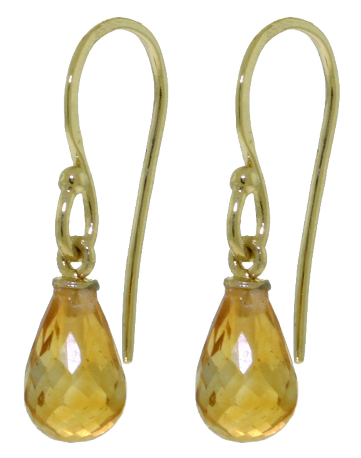 2.7 CTW 14K Solid Gold Effortless Citrine Earrings